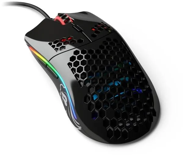 Glorious Model O- (Small) - Glossy Black - Gaming Mus - Optisk - 6 knapper - Sort med RGB lys