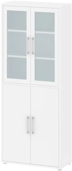 TVILUM Prima vitrineskab - hvid træ m. 2 glaslåger